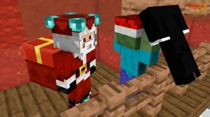 Херобрин наряжается Санта-Клаусом (Майнкрафт Анимация)