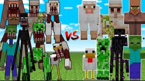 ОБЫЧНЫЕ МОБЫ против ИХ СТРАШНОЙ ВЕРСИИ С МИМИКОМ в Майнкрафте