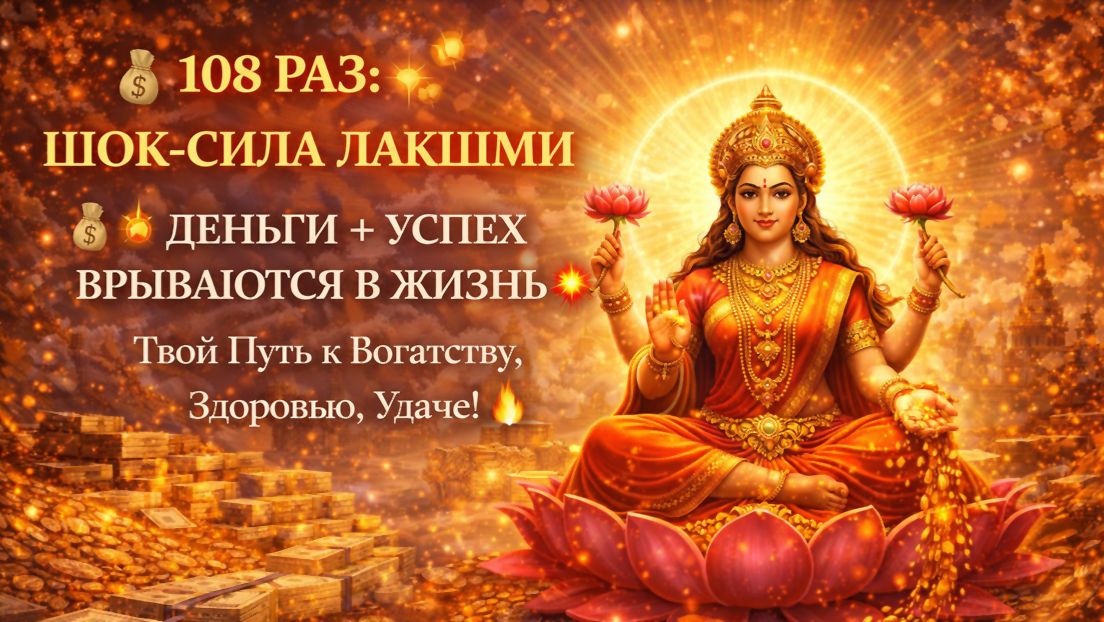 МАНТРА МИЛЛИОНОВ 🔥  Двойная Сила Лакшми! Привлеки ДЕНЬГИ, УСПЕХ, Богатство, Здоровье, Удача 108 смотреть онлайн