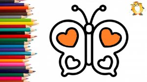 Мультик - раскраска для детей БАБОЧКА. Учимся как рисовать БАБОЧКУ вместе с детьми // ОБУЧАШКА ТВ