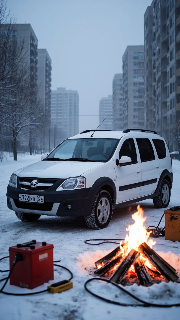 Заводим Ларгус в -27°С. смотреть онлайн