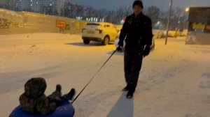 Катание на ватрушке | Заснеженный Краснодар | 17.01.2026 | Скоро Крещение Господне | #мирувлечений