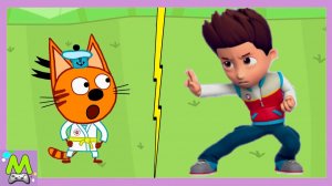 Три Кота против Райдера из Щенячьего Патруля.Догонялки Мультгероев.Кто Круче