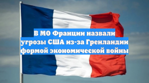 В МО Франции назвали угрозы США из-за Гренландии формой экономической войны