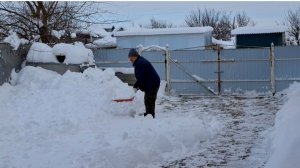 1003 Сельская жизнь на Кубани Продолжаем откапываться. Пытаюсь пробраться в магазин.Спасибо соседям.