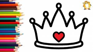 Мультик - раскраска для детей КОРОНА ПРИНЦЕССЫ. Учимся как просто нарисовать КОРОНУ // ОБУЧАШКА ТВ