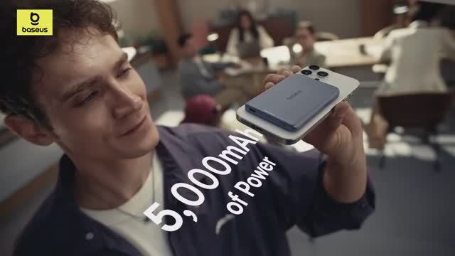 Baseus 5000 мАч Магнитный внешний аккумулятор 15 Вт Беспроводная проводная зарядка 20 Вт смотреть онлайн