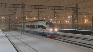Сапсан по снегу | ЭВС1 поезд №780 Москва–Санкт-Петербург