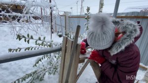 Переезд на юг. Срочно спасаем навес. Заваливает юг снегом.