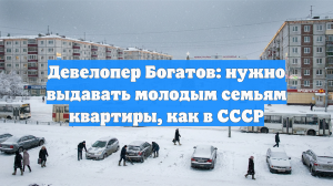 Девелопер Богатов: нужно выдавать молодым семьям квартиры, как в СССР