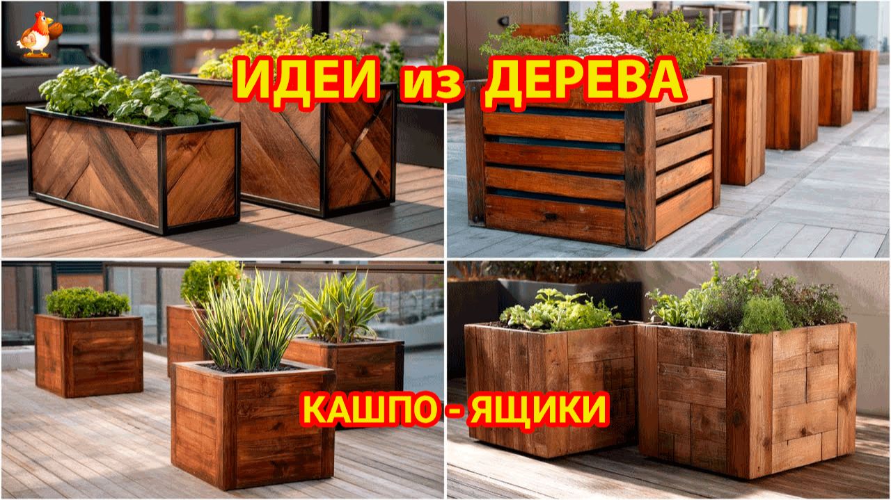 Идеи из дерева и как сделать ящики кашпо во двор смотреть онлайн