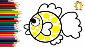 Мультик - раскраска для детей РЫБКА. Учимся как рисовать РЫБУ // ОБУЧАШКА ТВ