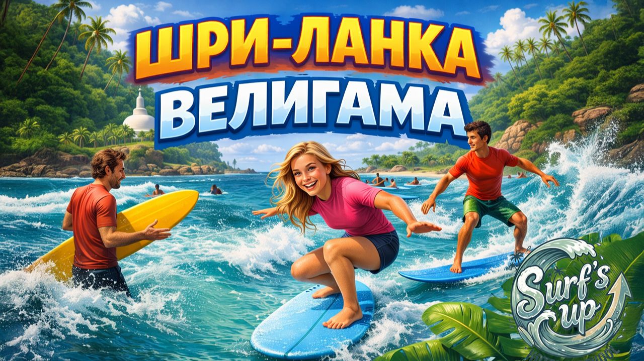 ШРИ-ЛАНКА | Самый молодежный курорт - ВЕЛИГАМА. Школа сёрфинга Surf's Up смотреть онлайн