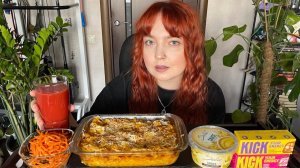 МУКБАНГ | Макароны с сыром, сырный соус, батончики, морковь с грибами 🧀