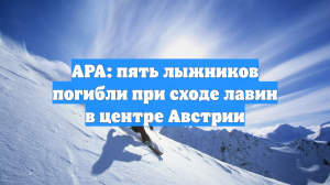 Восемь человек погибли под лавинами в австрийских Альпах