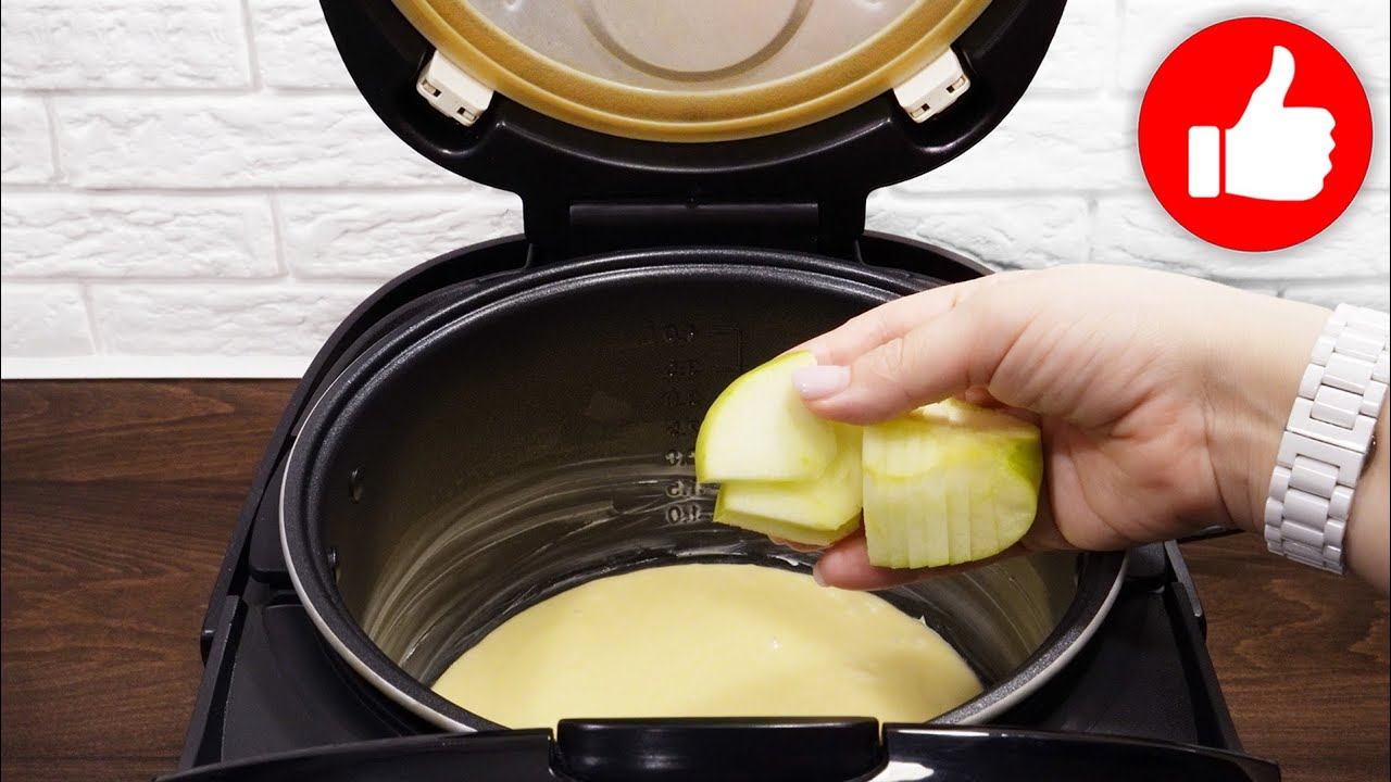 Роскошный Яблочный пирог - шарлотка! Даже миксер НЕ нужен! Выпечка в мультиварке. смотреть онлайн