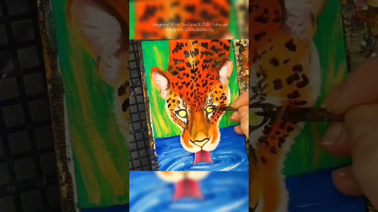 Два часа рисования за 14 секунд 🐆😍🎨 смотреть онлайн