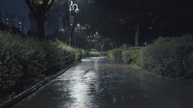 Дождь в ночном парке. Звук дождя для крепкого сна. Расслабление. Сон. смотреть онлайн