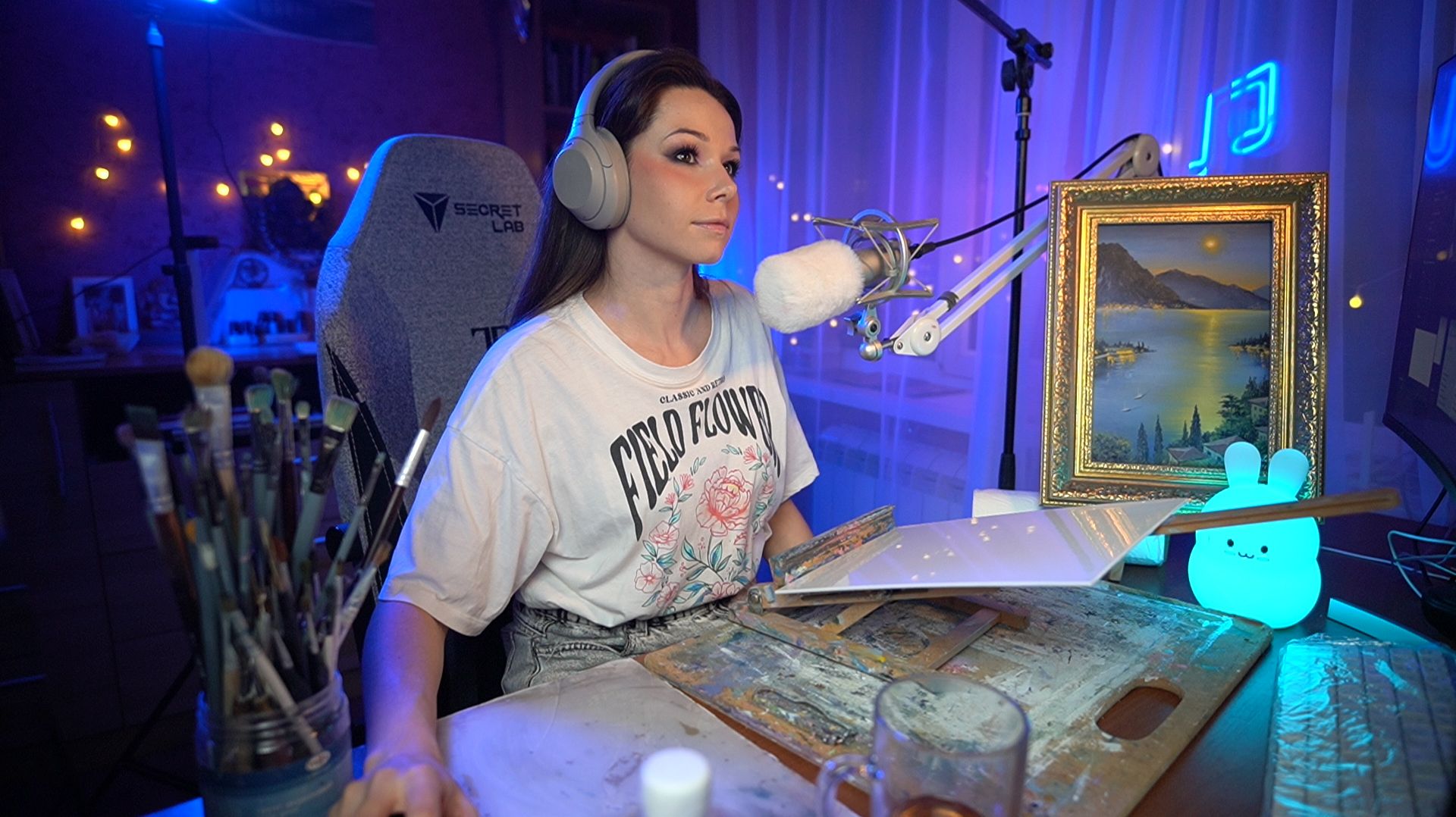 КАРТИНА МАСЛОМ НА СТРИМЕ🎨 #ламповыйстрим #девушкастримит #живопись #картина #рисование смотреть онлайн