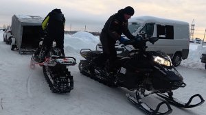 Погрузка 2-х горных снегоходов в 1 прицеп 1.6 м ,для для перевозки в горы .