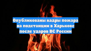 Опубликованы кадры пожара на подстанции в Харькове после ударов ВС России