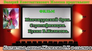 Манчжураский Орех. Стратификация. Кухня В.Железова.