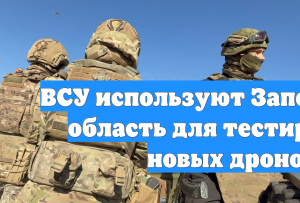 ВСУ используют Запорожскую область для тестирования новых дронов
