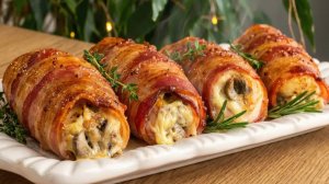 Это Объедение! ЯЗЫК ПРОГЛОТИТЕ! Сочные Куриные рулетики в беконе с грибами и сыром
