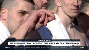 Андреј Лучић први допливао до Часног крста у Требишњици