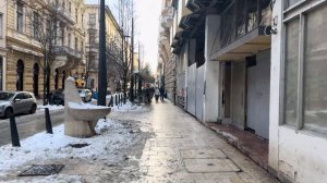 Ледяной Будапешт суровая зима и пустые улицы города 🥶
