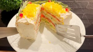 Такую ЗАКУСКУ НА НОВЫЙ ГОД вы еще не готовили! Сочный, нежный, вкусный Закусочный торт