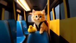 Пушистый рыжий котенок. Видео для детей. Маленькие котики