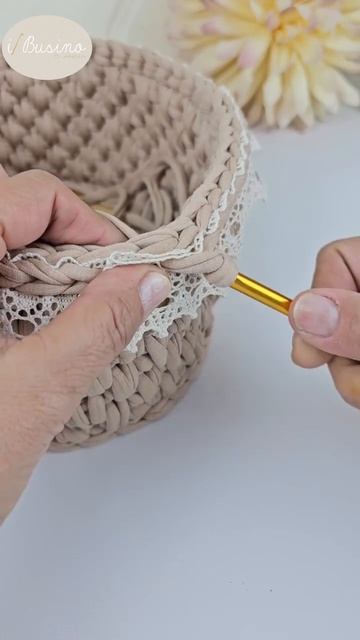 Декоративная отделка корзинки кружевной каймой! смотреть онлайн