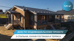 🌲 Готовый каркасный дом под ключ 120 м² с террасой