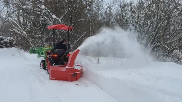 Минитрактор для чистки снега с отвалом и снегоротором смотреть онлайн