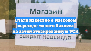 Стало известно о массовом переходе малого бизнеса на автоматизированную УСН