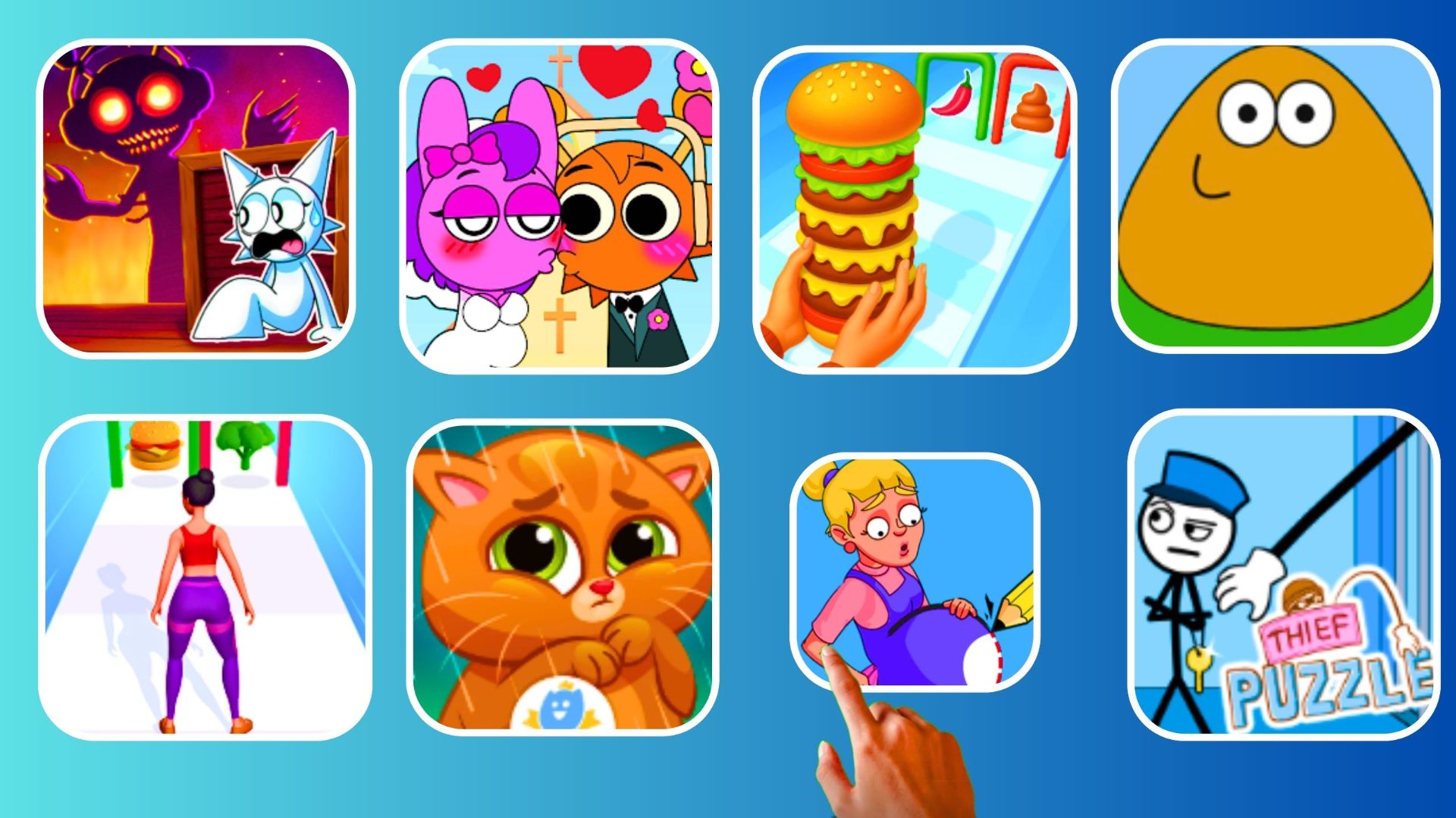 🌈SPRUNKI & Draw Puzzle & Burger Master & Twerk & Bubbu & Pou смотреть онлайн