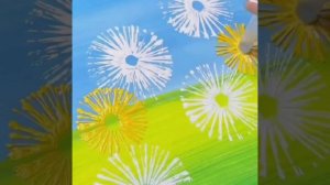 Рисуем одуванчики 🌼 ⠀ Нам понадобится: • бумага • коктейльные трубочки • краски