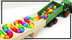 Мультики для детей и малышей. Игрушечные горки и яркие Разноцветные шарики. Мультики залипалки