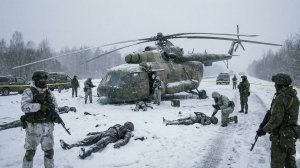 рухнул вертолет с пришельцами на дорогу военные тут