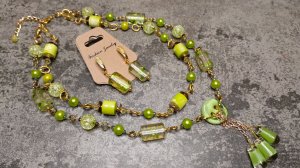 Комплект-колье и серьги. Продолжение переделки.