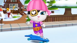 Детские мультфильмы - Пират Анджела на кусачем скейте Talking Tom Gold Run