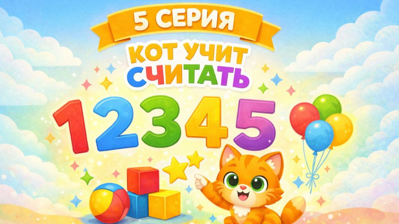 Котенок Котэ учится считать. Детский мультик. 5 серия