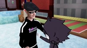 Обнялся с одной из игры школа мисс циркуля. (сделано нейросетью)