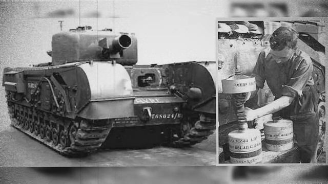 Churchill AVRE_ танк с гигантской мортирой калибра 290мм сносил бункеры одним выстрелом! смотреть онлайн
