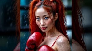 КРАСИВАЯ ДЕВУШКА ЛЮСИ ЛЬЮ ЗАНИМАЕТСЯ МУАЙ-ТАЙ нейросеть