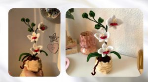 ОРХИДЕЯ В КОРЗИНКЕ ИЗ СИНЕЛЬНОЙ ПРОВОЛОКИ