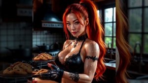 КРАСИВАЯ ЯПОНСКАЯ ДЕВУШКА ПЕЧЕТ МАФФИНЫ нейросеть