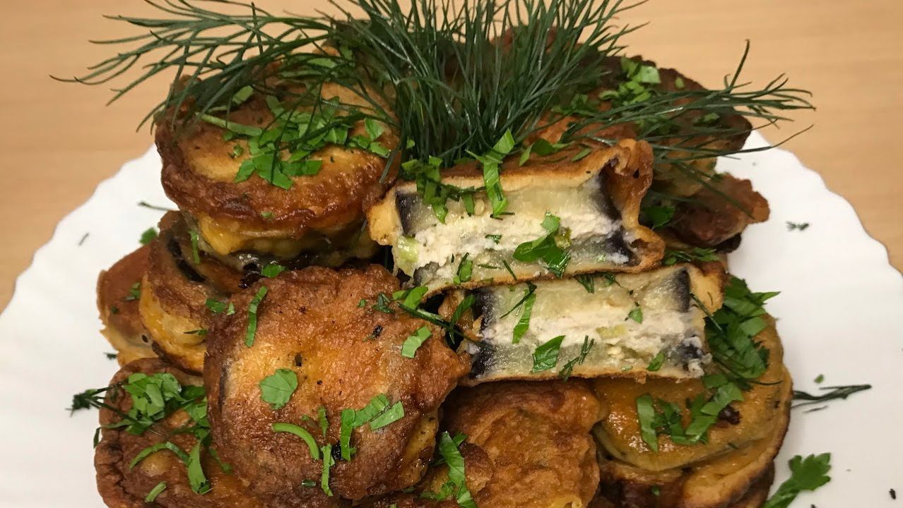 «БАКЛАЖАНЫ С МЯСОМ В КЛЯРЕ» Фаршированные баклажаны. Великолепная закуска. смотреть онлайн