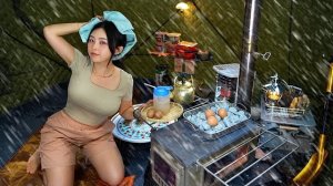 Поход в сильный снегопад в -20°С. Кемпинг в теплой палатке с сауной. Бушкрафт